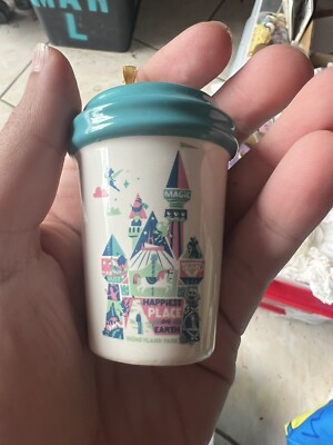 DISNEY PARKS DISNEYLAND STARBUCKS HAPPIEST PLACE ON EARTH CHRISTMAS ORNAMENT NEW