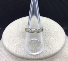 Vintage Sterling Silver 925 Greek Key Designed Band Sz 7.75 S614