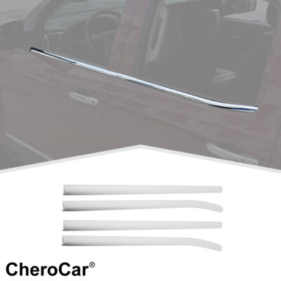 Outer Chrome Window Weatherstrip Molding Trim Kit For Chevy Silverado GMC 14-18