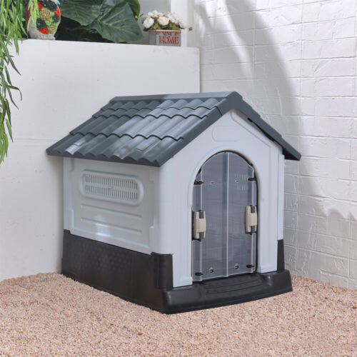 Comfortable Dog Kennel with Skylights Pet House Weatherproof Outdoor Shelter UK