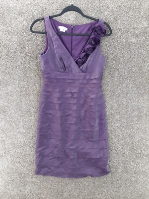 London Times Dress Women's 6 Metallic Purple Tiered Sheath Sleeveless  Cocktail | eBay