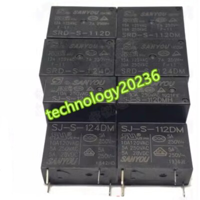 5PC NEU Sanyou relay SRD-S-105D 112D 124D 112DM 124DM DMH 4 pin 10A #YT