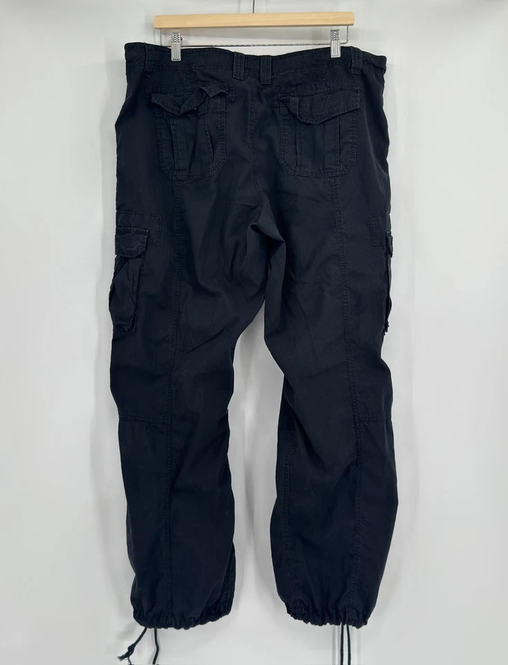 Norma Kamali 女式黑色 100% 棉实用工装裤 16 码 — 第 3/4 张图片