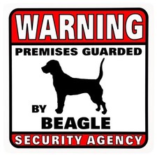 Warning Signs - Beagle Warning Premises Guarded Sign 11x11" USA SELLER