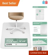 Durable 36" x 48" PVC Chair Mat for Hard Floors - Slip Resistant & Clear