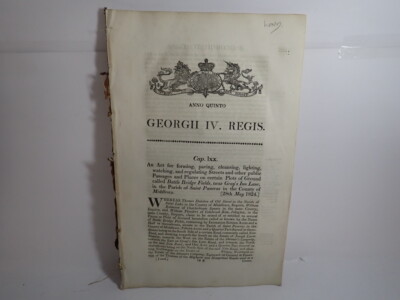 Cap. lxx Act forming, paving, cleansing, lighting, Battle Bridge 28th May 1824