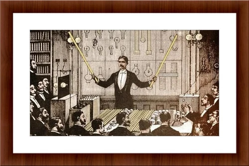 Nikola Tesla Noticing That One Guy Isn't Getting The Crowds Hint Photo Wall Art