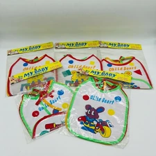 15 NOS Vintage PVC Bibs My Baby Product Plastic Food Catcher Prop Movie TV 