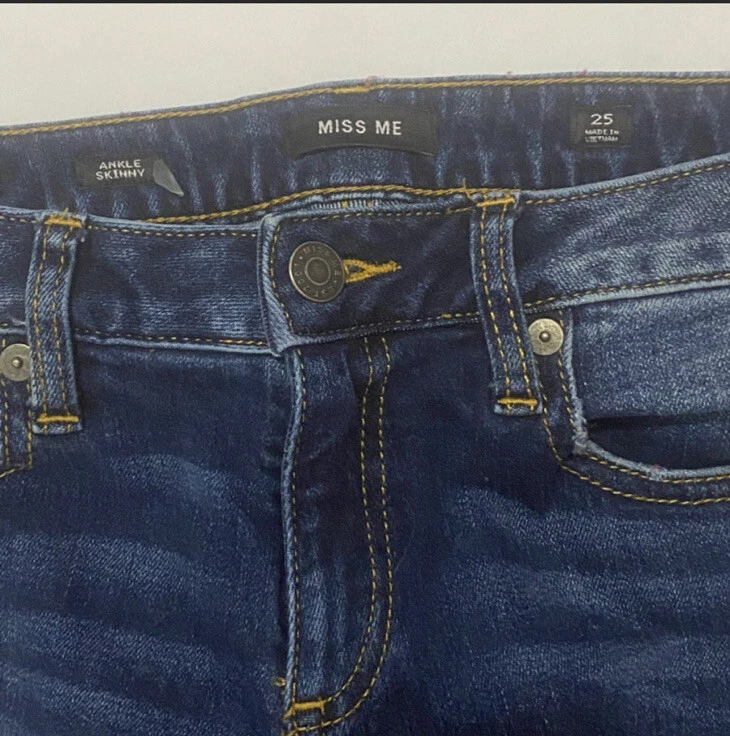 Miss Me Blue Denim Jeans Ankle Skinny Size 25 - Image 3 of 4