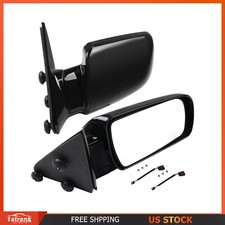 Pair Manual Fold For 1988-1998 Gmc Chevy Pickup Truck Black Side View Mirrors