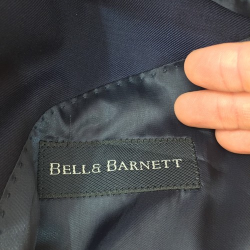Bell & Barnett mens 2 piece suit jacket 40 + pants 34 wool navy blue 105041 - Picture 7 of 18