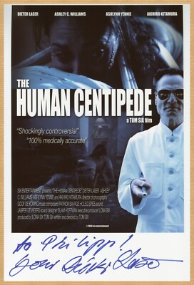 Dieter Laser (1942-2020) - The Human Centipede - Signed photo - Brussels 2010