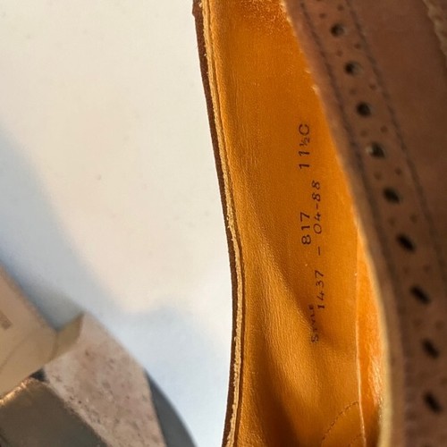 Cole Haan Bench Made Brown Suede Brogue Oxfords Men's Sz 11.5 C Made in England - Picture 9 of 9