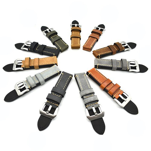 Correas de reloj de pulsera de cuero genuino de vaca correas de reloj piezas 18-26 mm - Imagen 32 de 48