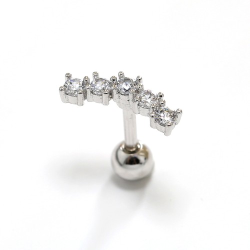 Gem Crystal Ear Cartilage Helix Ring Bar Stud Ear Cuff Climber Piercing Earring - Picture 80 of 268