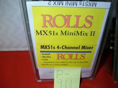 BRAND NEW ROLLS MX51s MINIMIX II 4-CHANNEL MIXER INCL. ROLLS PS27 AC ADAPTER 