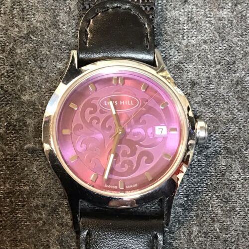 LOIS HILL Silver Purple Face Swiss-made Women's Wristwatch LH-0006