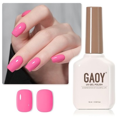 Bright Pink Gel Nail Polish, 16ml Soak Off UV Light Cure Gel Polish for Nail ...