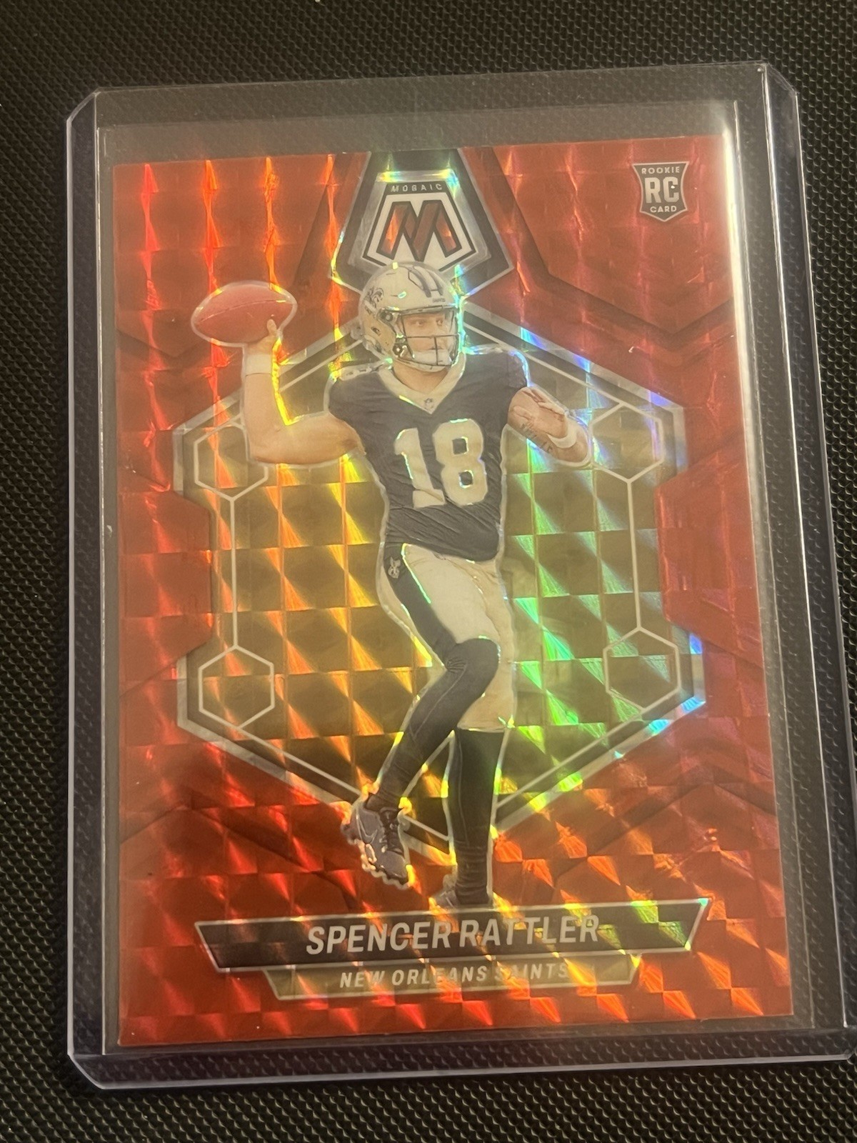 2024 Panini Mosaic - Rookies Spencer Rattler #393 Red Mosaic Prizm (RC)