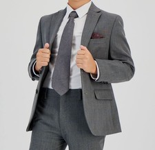 B By Brooks Brothers Kid's Boys Gray Plaid Classic Fit Suits Jacket Size 20R