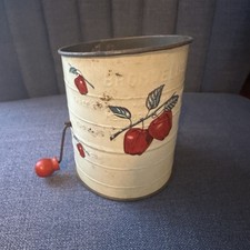 Vintage Bromwell's 3 Cup Flour Sifter w/ Apple Design