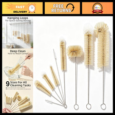 9-Piece Bottle Brush Set - Long Handle Cleaner for Wine, Beer, Baby Bottles  Mo