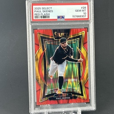 2025 Panini Select PAUL SKENES RED FLASH PRIZM PIRATES /299 #28