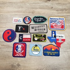 13 Lot Random Mix Sew On Patches Embroidered Patriotic Austin TX Places ETC
