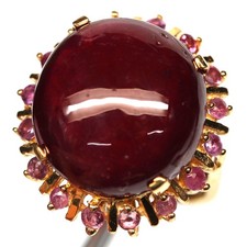 Ready to Ship 925 Sterling Silver 15 x 16 mm. Red Ruby Ring Size 7