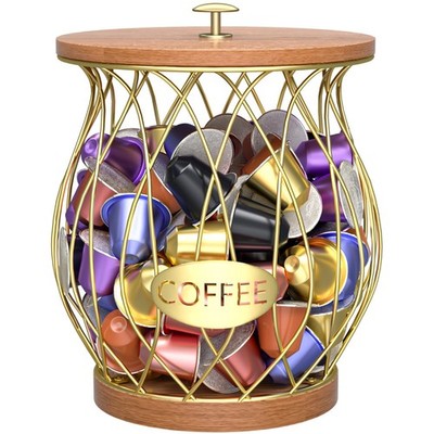 Coffee Pod Holder Gold K Cup Holder Counter Storage Organizer, Decor Set 1 PCS