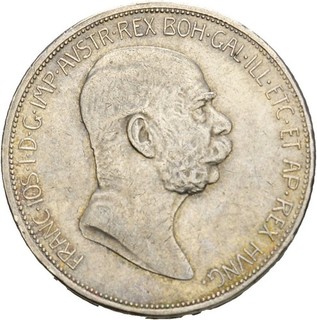 Künker: Österreich Franz Joseph 5 Kronen 1908 Jubiläum Silber