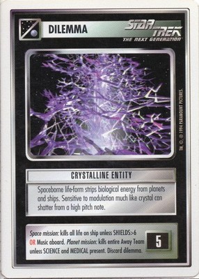 Star Trek CCG Crystalline Entity Near-Mint/NM Rare   Premier Alpha 1994