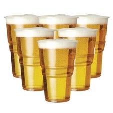 Plastic Pint Glasses 20oz Clear Reusable Beer Cups For Home Pubs Restaurants 
