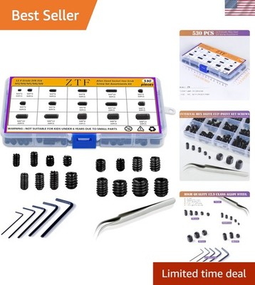 Comprehensive 530 Pcs Metric Screw Assortment: 12.9 Grade Steel, Anti-Rust