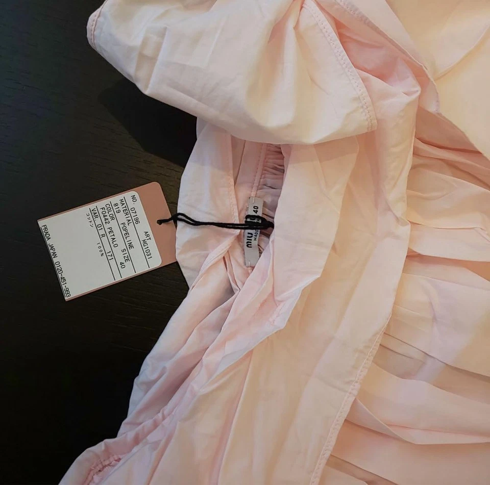 Miu Miu New Skirt Size 40 Light Pink Cotton Comfortable Fashion - Image 2 of 3