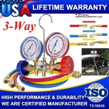 Diagnostic Freon Vacuum Manifold Gauge Set for Car A/C System Air Conditioning