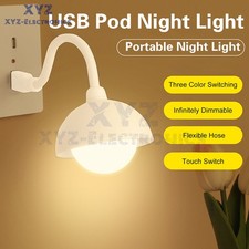 USB Plug-in Night Light Portable Dimmable LED Bedside Lamp Touch/Voice/Remote