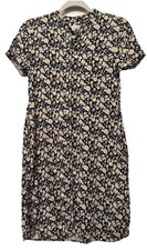 Ann Taylor LOFT plus floral short sleeve button down front dress XS