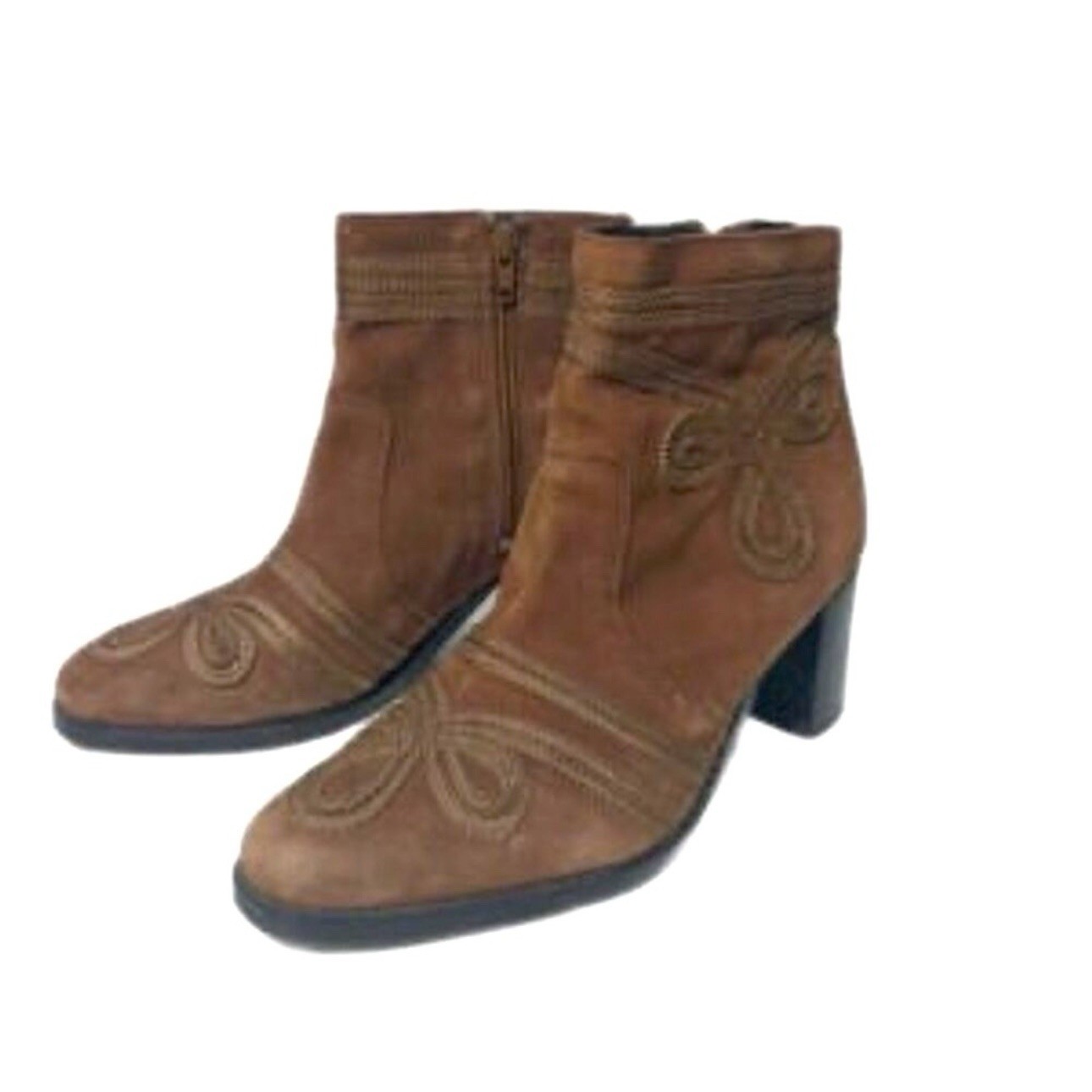 Very Volatile Women's Brown Western Embroidered Ankle Boots Size 9