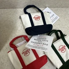 Trader Joe's Canvas Micro Tote with Grocery Bag 2025 Brand New!!! 