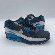 Nike Air Max 90 Leather CD6864-005 Youth Size 5Y Running Shoes Black Dark Grey