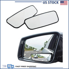2 Pcs Rectangular Framed Curved Wide-angle Blind Spot Mirror Hd Anti-glare Park