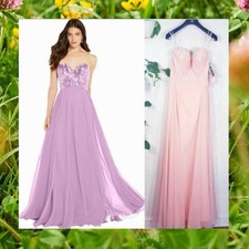 Maxi Long Dress Womens 6 SMALL Blush Pink ALYCE Paris Sequin Gown Prom Wedding