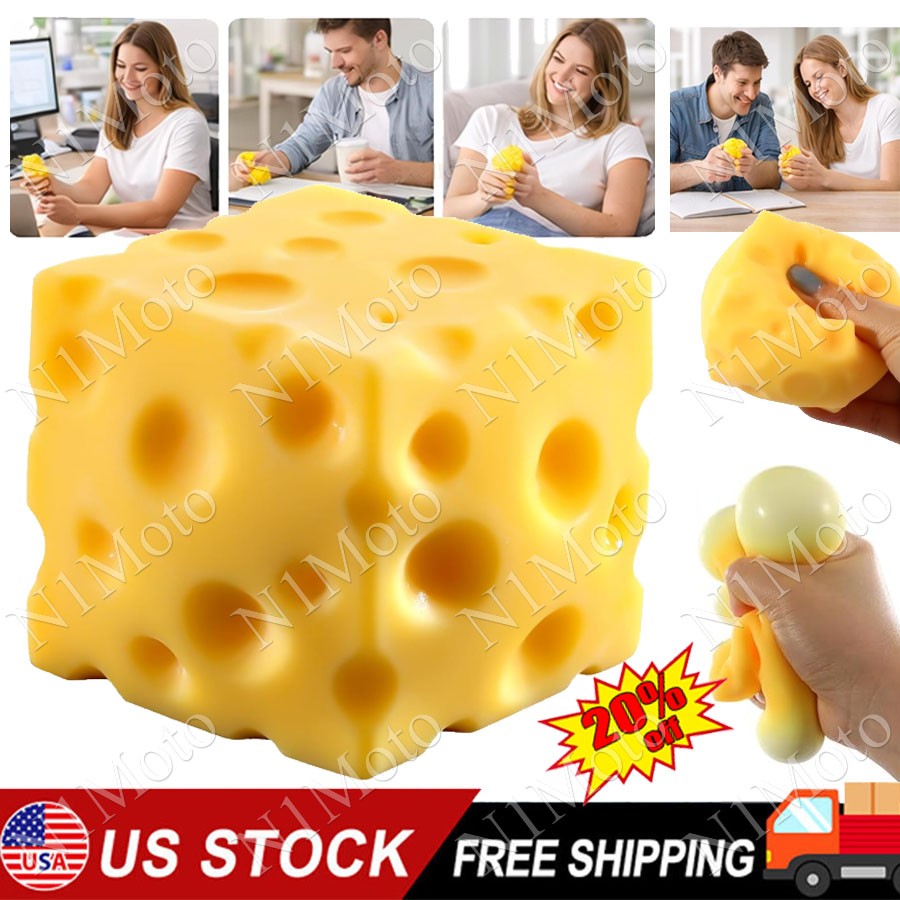 2026 NEW Squeezy Cheese Yellow Squishy Toy Stress Relief Sensory