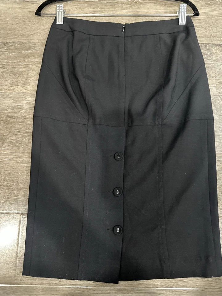Falda Body By Victoria Secret para mujer 2 lisa negra carrera trabajo oficina cremallera Foto 2 de 3