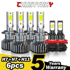 For BMW X5 2007-2013 LED Headlight Hi/Low Beam Fog Light Bulbs 6000K White Combo