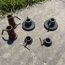 Vintage Barbell Dumbbell Collars Clamp Bar Weight Standard Iron Fits 1” Lot Of 6