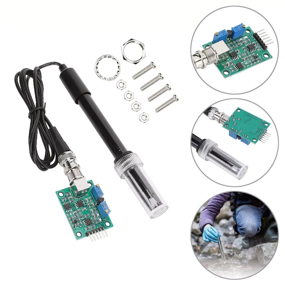 0-80℃ 5-10mA pH0-14 Value Detect Sensor Module and pH Electrode Probe ...