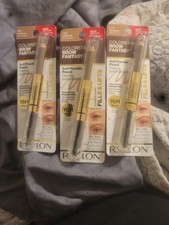 3x Revlon 16 Hr Wear Brow Fantasy Pencil & Clear Gel 001 Ash Blonde