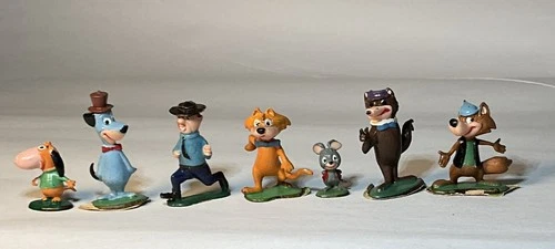 Marx TV Tinykins Huckleberry Hound Show Hanna Barbera  7 figures Vintage